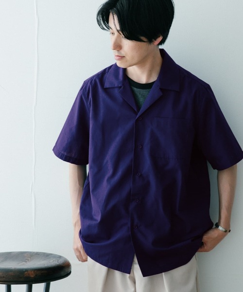 ITEMS URBANRESEARCH（アイテムズ アーバンリサーチ）の「『UR TECH Smart Linen Touch』EASYケアOPカラー半袖シャツ（シャツ/ブラウス・メンズ・ベージュ/ネイビー/オフホワイト/ブルー・MEDIUM/LARGE）」の20枚目の写真