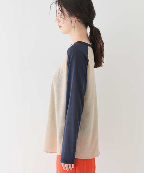 tシャツ LC/LLL シルケットラグランラインTシャツ レディース LADY LUCK LUCA tシャツ LC/LLL シルケットラグランラインT