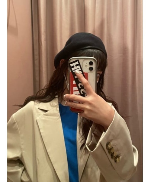 SLY(スライ)の「WOOL BERET ウール ベレー(ハンチング/ベレー帽・レディース・ブラック/ライトベージュ・FREE)」の13枚目の写真