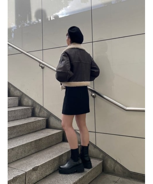 SLY(スライ)の「WOOL BERET ウール ベレー(ハンチング/ベレー帽・レディース・ブラック/ライトベージュ・FREE)」の16枚目の写真