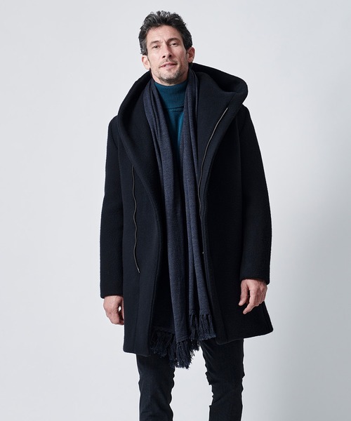 junhashimoto（ジュンハシモト）の「BIG STOLE（マフラー・メンズ・キャメル/ブラック/ブルー/チャコールグレー/グレー・FREE）」の2枚目の写真