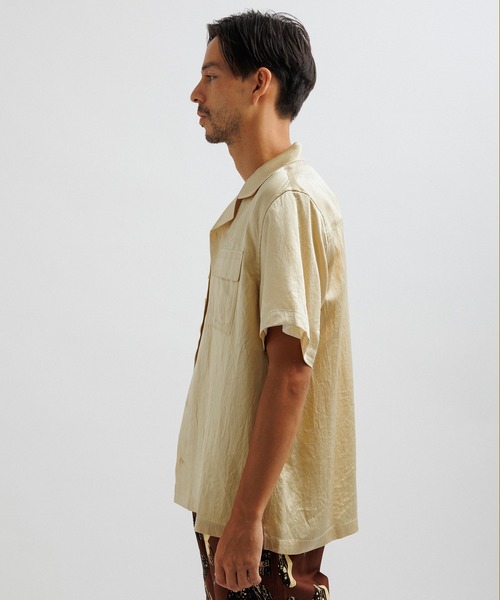 Saturdays NYC（サタデーズ ニューヨークシティ ）の「Canty Crinkled Satin SS Shirt（シャツ/ブラウス・メンズ・ネイビー/イエロー・X-SMALL/S/L/XL/M）」の20枚目の写真