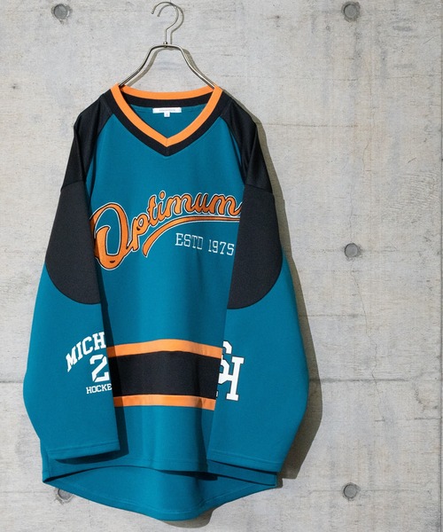 JOHN'S CLOSET(ジョンズクローゼット)の「【13】ロゴワッペン ビックシルエット ホッケーシャツ(その他トップス・メンズ・ホワイト/ブラック/ターコイズブルー・MEDIUM/LARGE)」の3枚目の写真
