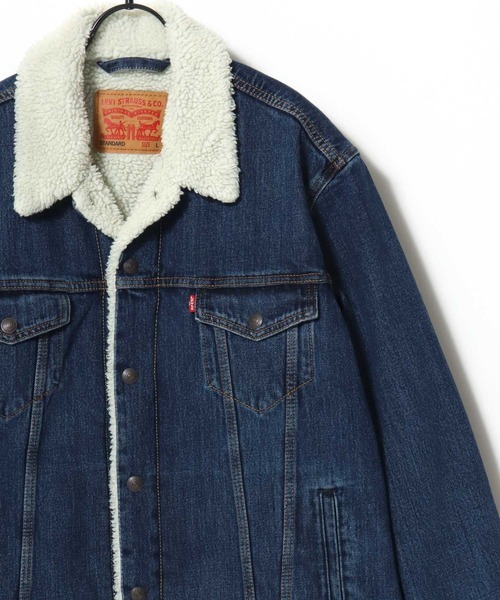 Levi's(リーバイス)の「Levi's/リーバイス TYPE-3 SHERPA TRUCKER/オーバーサイズ 裏ボアフリース デニムジャケット/Gジャン/レディース メンズ(デニムジャケット・メンズ・インディゴブルー/ブラック/ブルー/ライトインディゴブルー/ライトブルー/ブルー系その他・M/L/XL)」の6枚目の写真