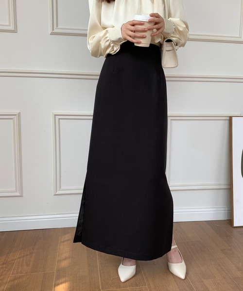 ECLIN(エクラン)の「サイドスリットハイウエストロングスカート(スカート・レディース・ブラック/ダークブラウン/ベージュ・S/M)」の18枚目の写真