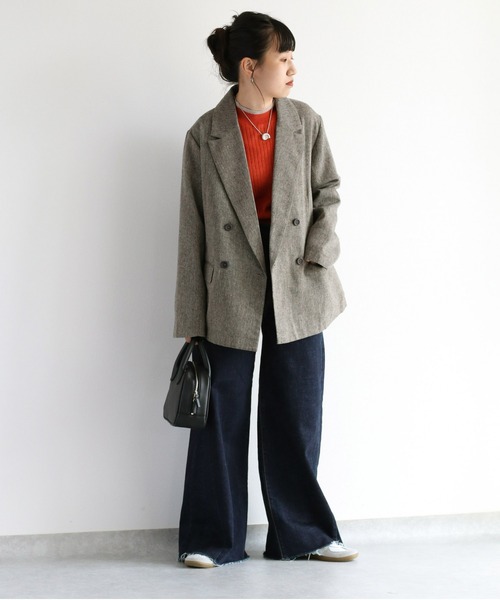 cepo（セポ）の「ツイードライク テーラードジャケット　セットアップ可能（テーラードジャケット・レディース・ブラウン/グレー・M）」の8枚目の写真