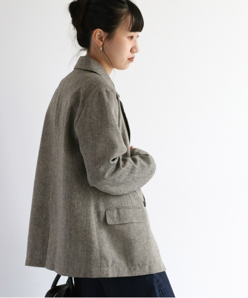 cepo（セポ）の「ツイードライク テーラードジャケット　セットアップ可能（テーラードジャケット・レディース・ブラウン/グレー・M）」の4枚目の写真