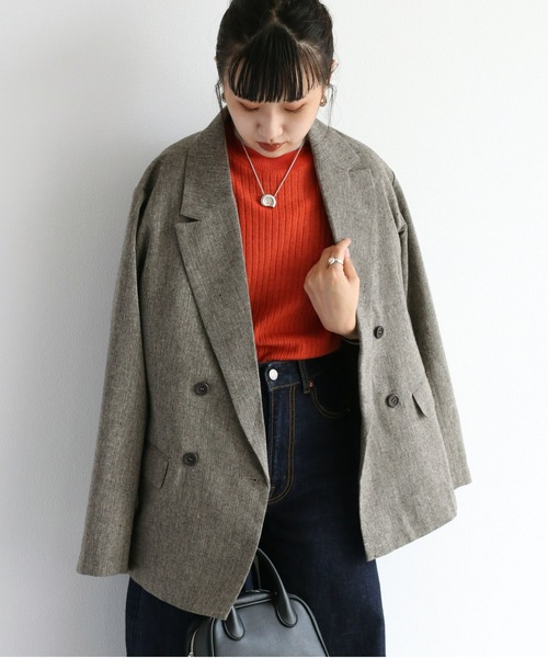 cepo（セポ）の「ツイードライク テーラードジャケット　セットアップ可能（テーラードジャケット・レディース・ブラウン/グレー・M）」の7枚目の写真