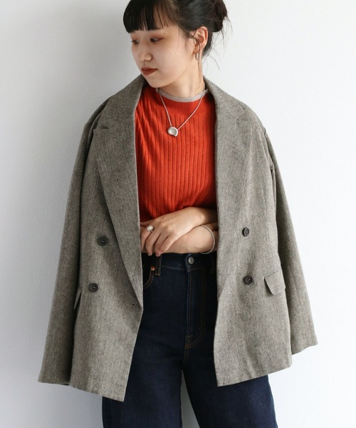 cepo（セポ）の「ツイードライク テーラードジャケット　セットアップ可能（テーラードジャケット・レディース・ブラウン/グレー・M）」の6枚目の写真