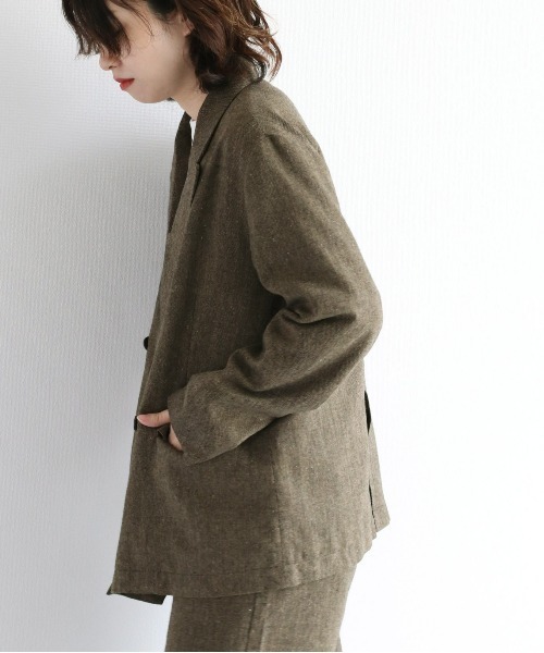 cepo（セポ）の「ツイードライク テーラードジャケット　セットアップ可能（テーラードジャケット・レディース・ブラウン/グレー・M）」の15枚目の写真