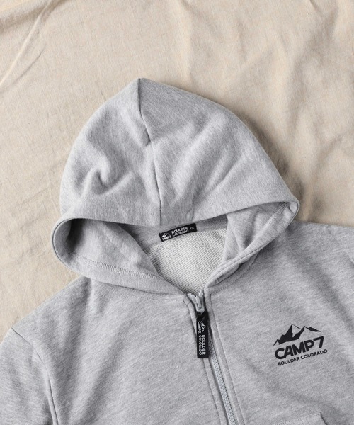 CAMP7(キャンプセブン)の「【CAMP7】ロゴジップパーカー(パーカー・キッズ・ブラック/グレー・120/130/105/140/150/160)」の8枚目の写真
