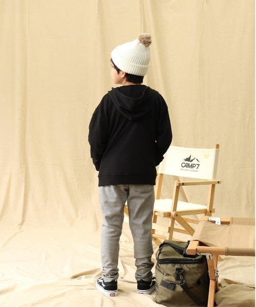 CAMP7(キャンプセブン)の「【CAMP7】ロゴジップパーカー(パーカー・キッズ・ブラック/グレー・120/130/105/140/150/160)」の15枚目の写真
