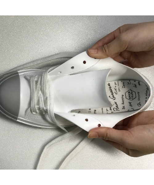 SPICE OF LIFE（スパイス オブ ライフ）の「【在庫限り】PVC レインスニーカー バイカラー ホワイト×グレー/ブルー×ホワイト（レインシューズ・レディース・ホワイト×グレー/ブルー/ブラウン・S/L/M）」の12枚目の写真