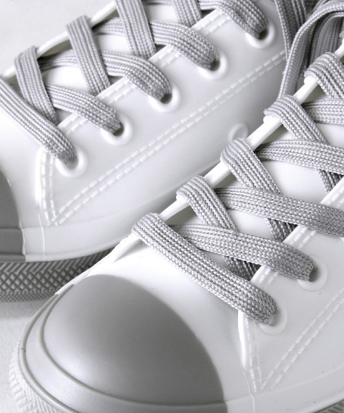 SPICE OF LIFE（スパイス オブ ライフ）の「【在庫限り】PVC レインスニーカー バイカラー ホワイト×グレー/ブルー×ホワイト（レインシューズ・レディース・ホワイト×グレー/ブルー/ブラウン・S/L/M）」の10枚目の写真