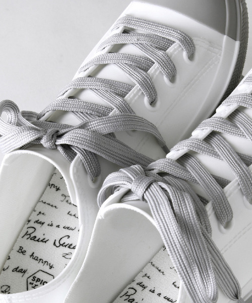 SPICE OF LIFE（スパイス オブ ライフ）の「【在庫限り】PVC レインスニーカー バイカラー ホワイト×グレー/ブルー×ホワイト（レインシューズ・レディース・ホワイト×グレー/ブルー/ブラウン・S/L/M）」の11枚目の写真