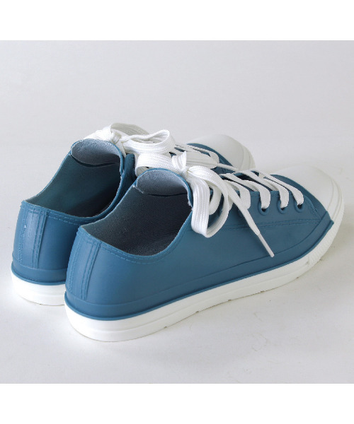 SPICE OF LIFE（スパイス オブ ライフ）の「【在庫限り】PVC レインスニーカー バイカラー ホワイト×グレー/ブルー×ホワイト（レインシューズ・レディース・ホワイト×グレー/ブルー/ブラウン・S/L/M）」の22枚目の写真