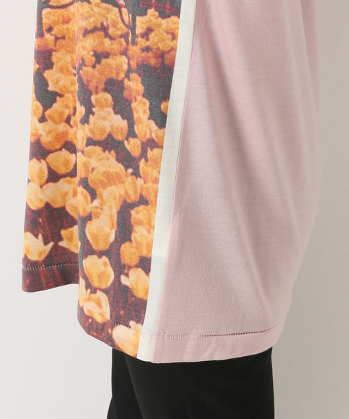 babaco - babaco / ババコ | 2022AW | Print Long Tee / 総柄 プリント クルーネック カットソー | F | マルチカラー | レディース babaco（ババコ）の「【babaco/ババコ】プリントロングTシャツ
