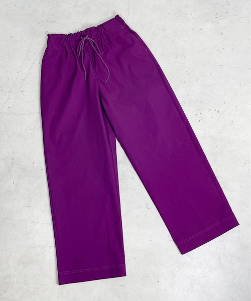 StyleSea（スタイルシー）の「ストレッチストレートワイドパンツ（その他パンツ・レディース・ブラック/パープル/グレイッシュベージュ・FREE）」の4枚目の写真