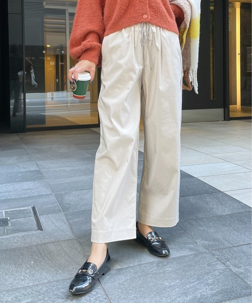 StyleSea（スタイルシー）の「ストレッチストレートワイドパンツ（その他パンツ・レディース・ブラック/パープル/グレイッシュベージュ・FREE）」の16枚目の写真