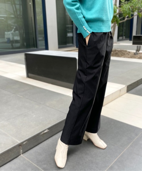 StyleSea（スタイルシー）の「ストレッチストレートワイドパンツ（その他パンツ・レディース・ブラック/パープル/グレイッシュベージュ・FREE）」の7枚目の写真