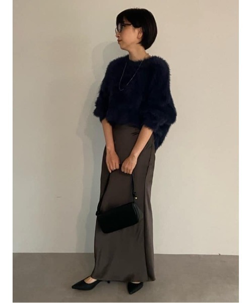 UR'S(ユアーズ)の「シャギーオーバーサイズニット(ニット/セーター・レディース・ブルー/ライトベージュ/チャコール/アイボリー/ライトグレー/ピンク系その他/ネイビー/ラベンダー/ブラウン・S/M/L)」の12枚目の写真