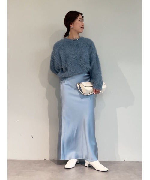 UR'S(ユアーズ)の「シャギーオーバーサイズニット(ニット/セーター・レディース・ブルー/ライトベージュ/チャコール/アイボリー/ライトグレー/ピンク系その他/ネイビー/ラベンダー/ブラウン・S/M/L)」の11枚目の写真