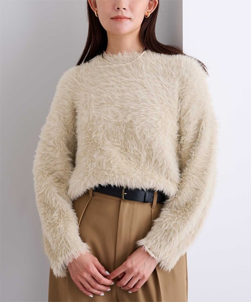 UR'S(ユアーズ)の「シャギーオーバーサイズニット(ニット/セーター・レディース・ブルー/ライトベージュ/チャコール/アイボリー/ライトグレー/ピンク系その他/ネイビー/ラベンダー/ブラウン・S/M/L)」の22枚目の写真