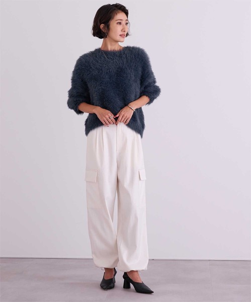 UR'S(ユアーズ)の「シャギーオーバーサイズニット(ニット/セーター・レディース・ブルー/ライトベージュ/チャコール/アイボリー/ライトグレー/ピンク系その他/ネイビー/ラベンダー/ブラウン・S/M/L)」の20枚目の写真