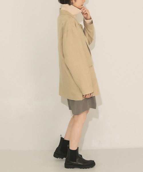 KBF（ケイビーエフ）の「テーラードオーバージャケット（テーラードジャケット・レディース・チャコールグレー/ブラウン/ベージュ・ONE）」の8枚目の写真