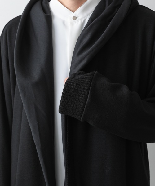 ato（アトウ）の「DRAPE HOOD LONG CARDIGAN（パーカー・メンズ・ブラック/カーキ・46/48）」の17枚目の写真