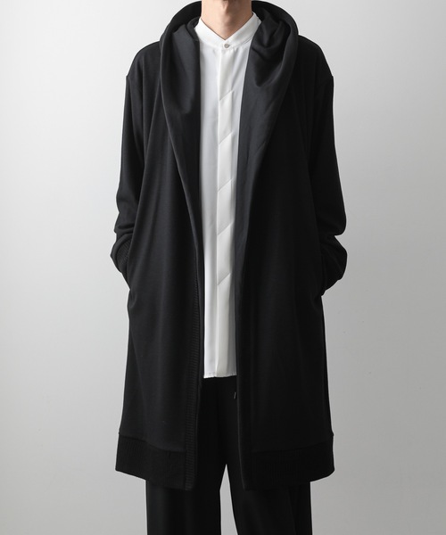 ato（アトウ）の「DRAPE HOOD LONG CARDIGAN（パーカー・メンズ・ブラック/カーキ・46/48）」の18枚目の写真