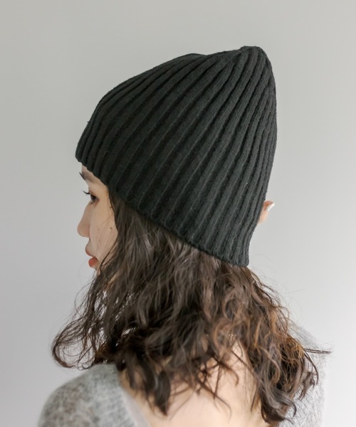 mystic(ミスティック)の「ウールリブニット帽(ハット・レディース・チャコールグレー/ベージュ/ブラック・FREE)」の2枚目の写真
