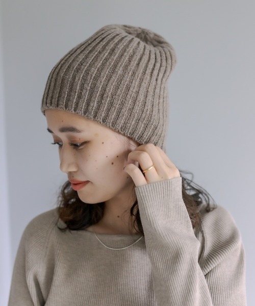 mystic(ミスティック)の「ウールリブニット帽(ハット・レディース・チャコールグレー/ベージュ/ブラック・FREE)」の4枚目の写真