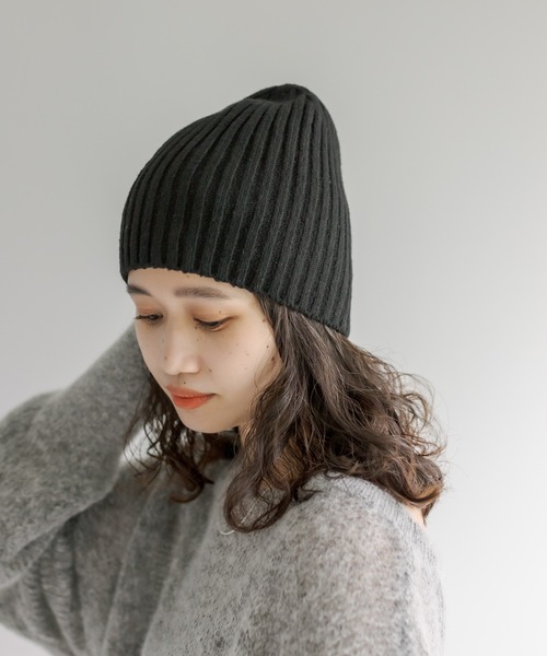 mystic(ミスティック)の「ウールリブニット帽(ハット・レディース・チャコールグレー/ベージュ/ブラック・FREE)」の14枚目の写真