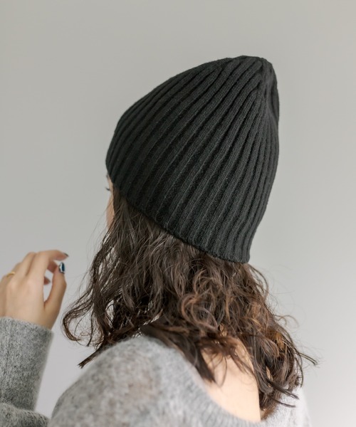 mystic(ミスティック)の「ウールリブニット帽(ハット・レディース・チャコールグレー/ベージュ/ブラック・FREE)」の15枚目の写真