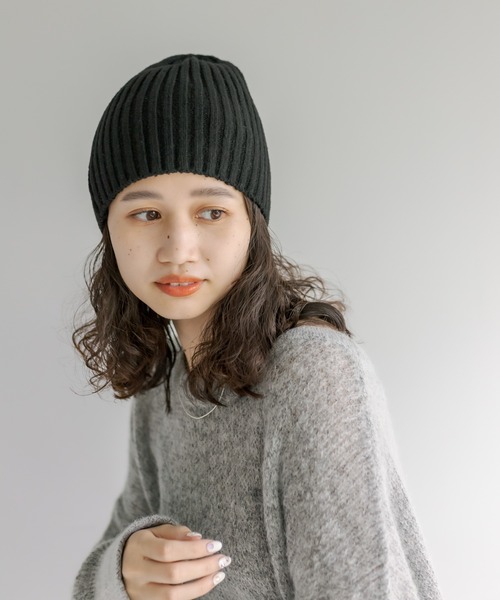 mystic(ミスティック)の「ウールリブニット帽(ハット・レディース・チャコールグレー/ベージュ/ブラック・FREE)」の17枚目の写真