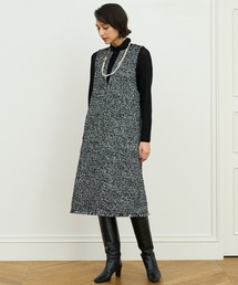 【極美品】アナイ ANAYI スラブツィードジャンパースカート ブラック 36 ANAYI（アナイ）の「スラブツィードジャンパースカート（ワンピース