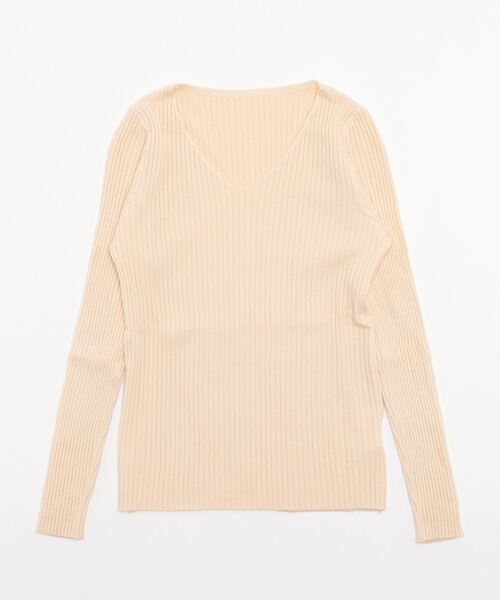 gossip！ロサンゼルス（ゴシップロサンゼルス）の「Vネックリブニット（ニット/セーター・レディース・ホワイト系その他/ベージュ/グレー/ピンク/ブラック/ブラウン/ワインレッド・FREE）」の20枚目の写真