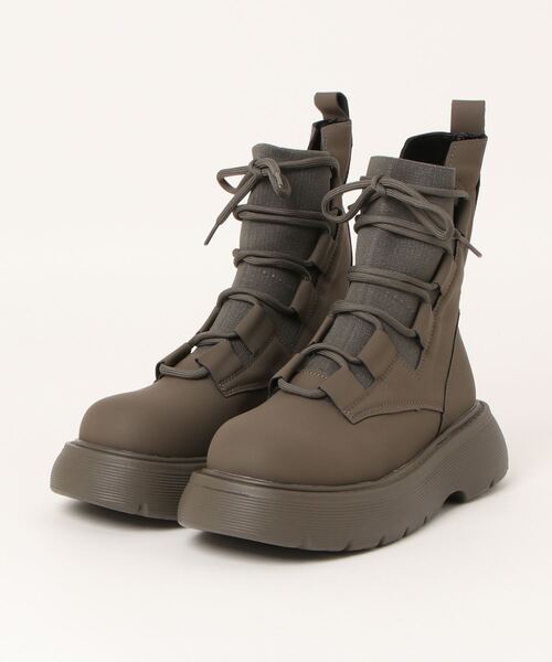 Burner（バーナー）の「【OKUOKU　0909】レースアップ　厚底　ソックスブーツ　oku-shoes-654448418754-55（ブーツ・レディース・C/A/B・36/38/40）」の2枚目の写真