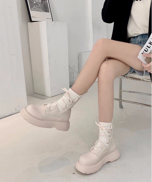 Burner（バーナー）の「【OKUOKU　0909】レースアップ　厚底　ソックスブーツ　oku-shoes-654448418754-55（ブーツ・レディース・C/A/B・36/38/40）」の8枚目の写真