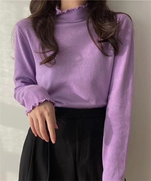 FREE STYLISTS(フリー スタイリスト)の「ハイネック メローニットブルオーバー(ニット/セーター・レディース・ベージュ/グレー/ブラウン/イエロー/グリーン/ホワイト/キャメル/ブラック/パープル/ブルー/ミント/ワイン/マスタード/チャコールグレー/ライトグリーン・FREE)」の16枚目の写真