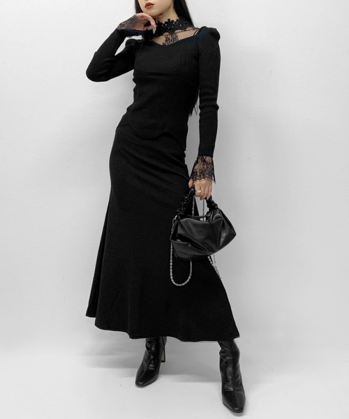 セール】【LVEU.】シースルーレースハイネックトップス / トップス