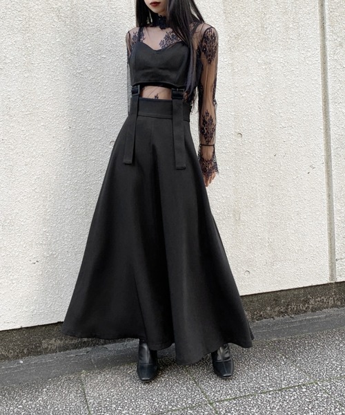 LVEU.】シースルーレースハイネックトップス / トップス