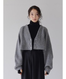 mix melange short cardigan