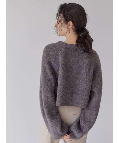 Ayla(アイラ)の「mix melange short cardigan(カーディガン/ボレロ・レディース・パープル系その他/杢グレー・FREE)」の7枚目の写真