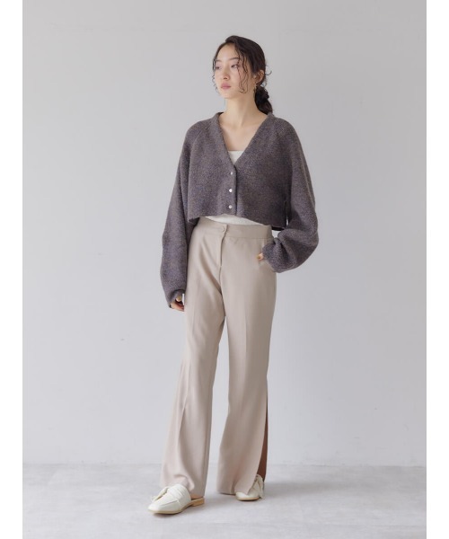 Ayla(アイラ)の「mix melange short cardigan(カーディガン/ボレロ・レディース・パープル系その他/杢グレー・FREE)」の8枚目の写真