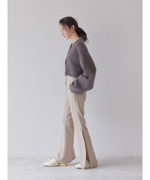 Ayla(アイラ)の「mix melange short cardigan(カーディガン/ボレロ・レディース・パープル系その他/杢グレー・FREE)」の9枚目の写真