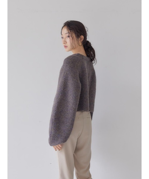 Ayla(アイラ)の「mix melange short cardigan(カーディガン/ボレロ・レディース・パープル系その他/杢グレー・FREE)」の11枚目の写真
