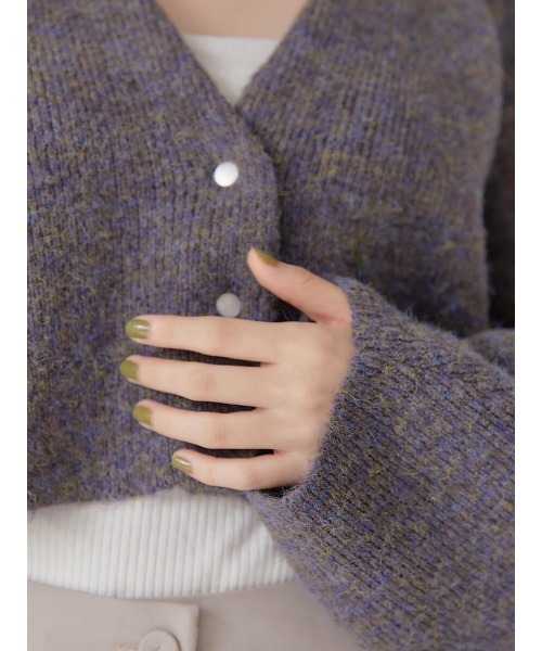 Ayla(アイラ)の「mix melange short cardigan(カーディガン/ボレロ・レディース・パープル系その他/杢グレー・FREE)」の12枚目の写真