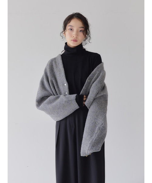 Ayla(アイラ)の「mix melange short cardigan(カーディガン/ボレロ・レディース・パープル系その他/杢グレー・FREE)」の13枚目の写真